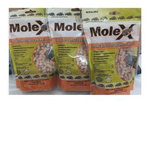 3 packs - Mole X Repelling Control Pellets Environmentally Safe 8 oz. each